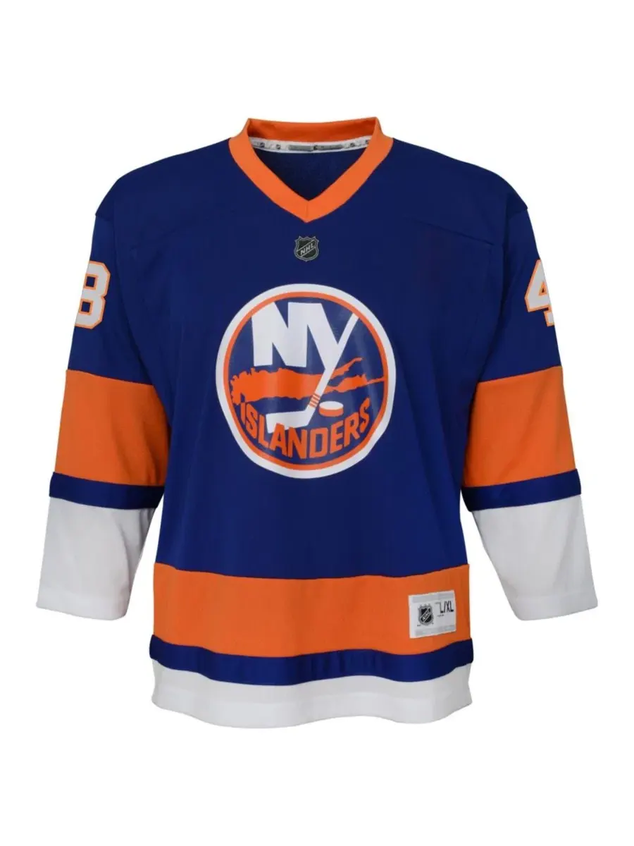 Детская футболка с длинным рукавом Matthew Schaefer New York Islanders Outerstuff — изображение 3 из 3, синий