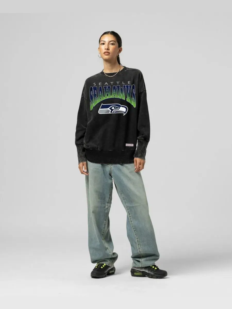 Свитшот Delineate Mineral Wash Crewneck Mitchell & Ness — изображение 1 из 2, черный