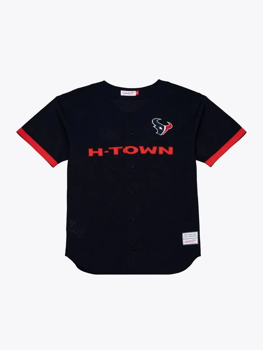 Джерси с принтом Houston Texans Head Coach Mesh Full-Button Fashion Mitchell & Ness — изображение 1 из 4, темно-синий