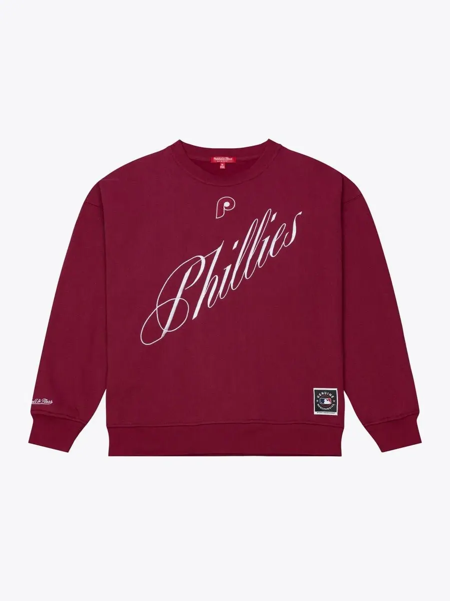 Свитшот Script Philadelphia Phillies Mitchell & Ness — изображение 1 из 4, бордовый