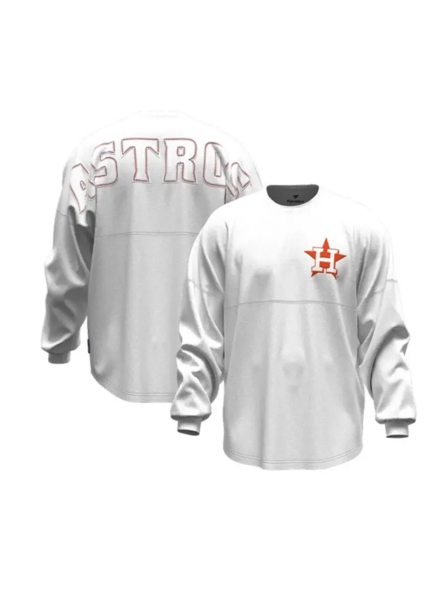 Футболка с длинным рукавом оверсайз с принтом Houston Astros Baseball Stitch Spirit Jersey Fanatics — изображение 1 из 5
