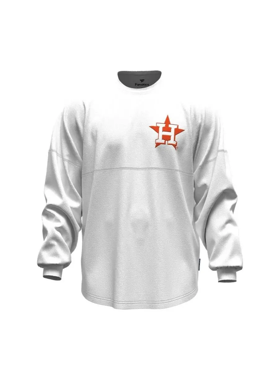 Футболка с длинным рукавом оверсайз с принтом Houston Astros Baseball Stitch Spirit Jersey Fanatics — изображение 2 из 5