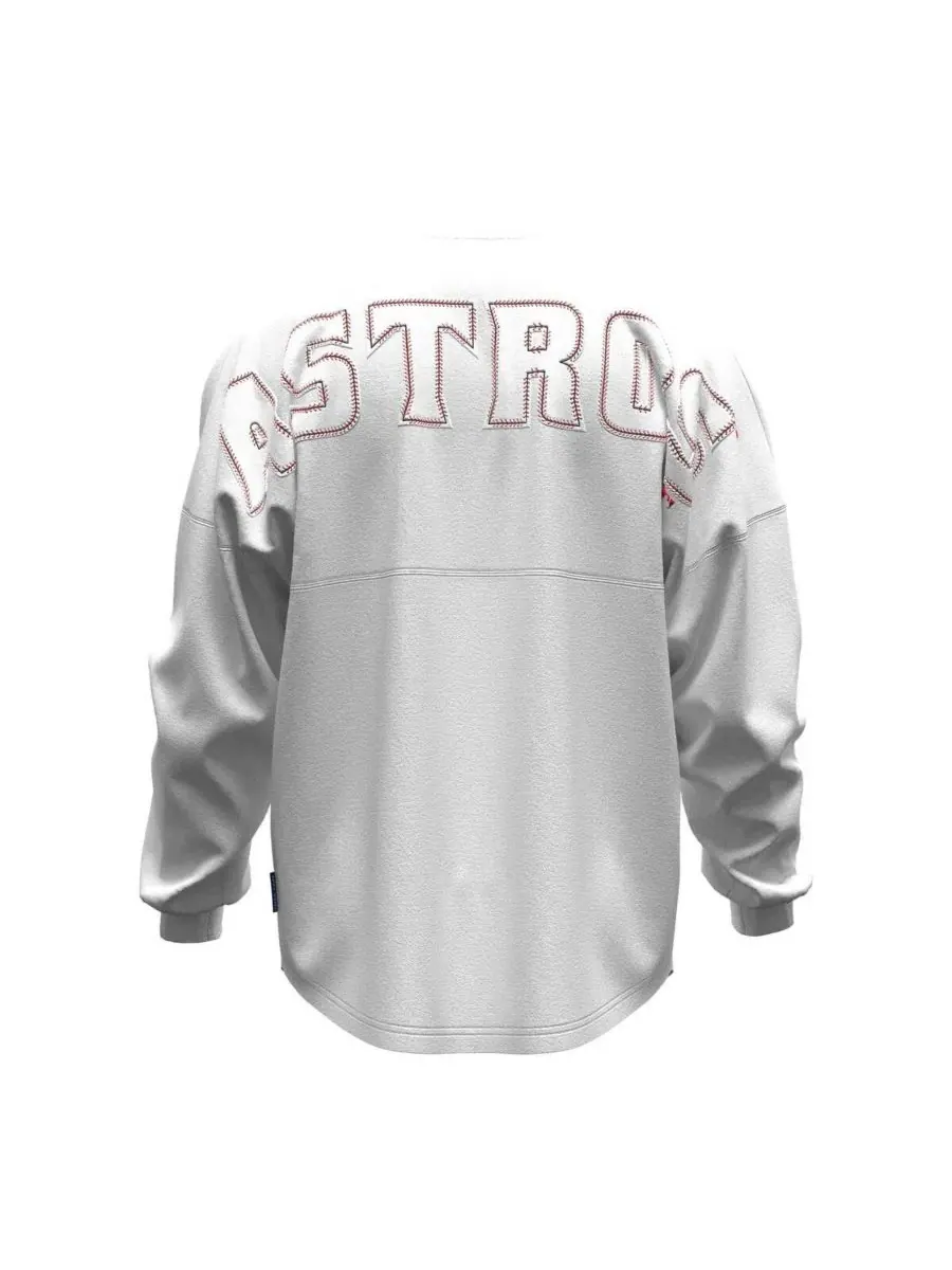 Футболка с длинным рукавом оверсайз с принтом Houston Astros Baseball Stitch Spirit Jersey Fanatics — изображение 3 из 5