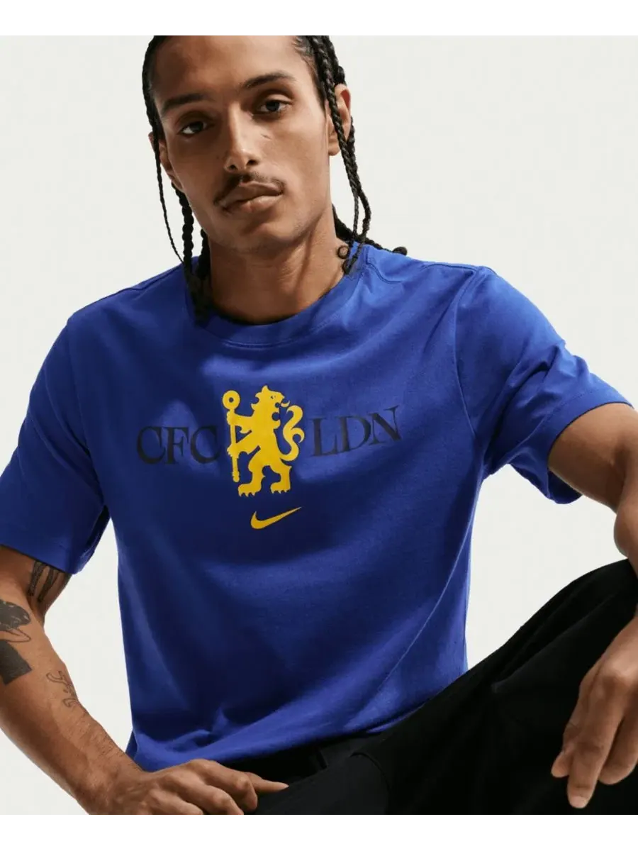 Футболка с принтом Chelsea Crest Nike — изображение 5 из 5, синий