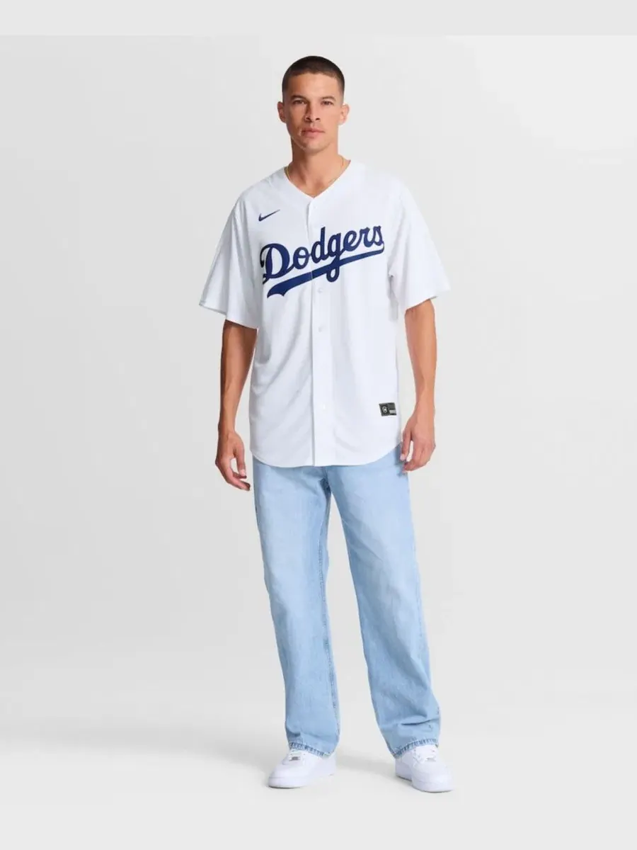 Мужская бейсбольная джерси Los Angeles Dodgers Home Replica Nike — изображение 3 из 5, белый