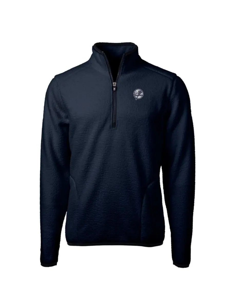 Куртка-флиска с четверть-застежкой Cutter & Buck Cascade Eco Fleece — изображение 2 из 3, темно-синий