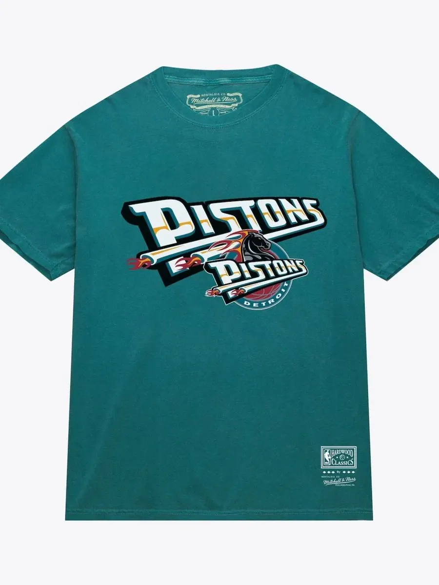 Футболка Mitchell & Ness Hardwood Classics с принтом — изображение 1 из 2, бирюзовый