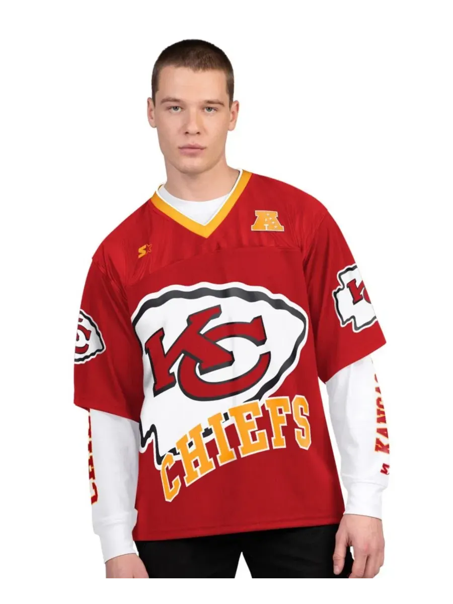 Комплект футболок с длинным и коротким рукавом Kansas City Chiefs Starter — изображение 1 из 5, красный белый