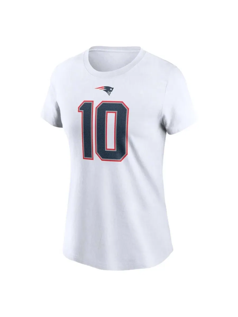 Футболка с длинным рукавом Drake Maye New England Patriots Nike — изображение 2 из 3, белый
