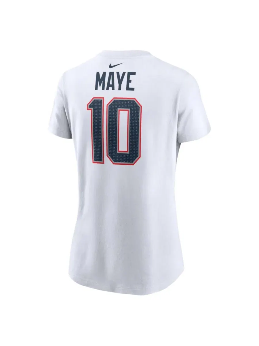 Футболка с длинным рукавом Drake Maye New England Patriots Nike — изображение 3 из 3, белый
