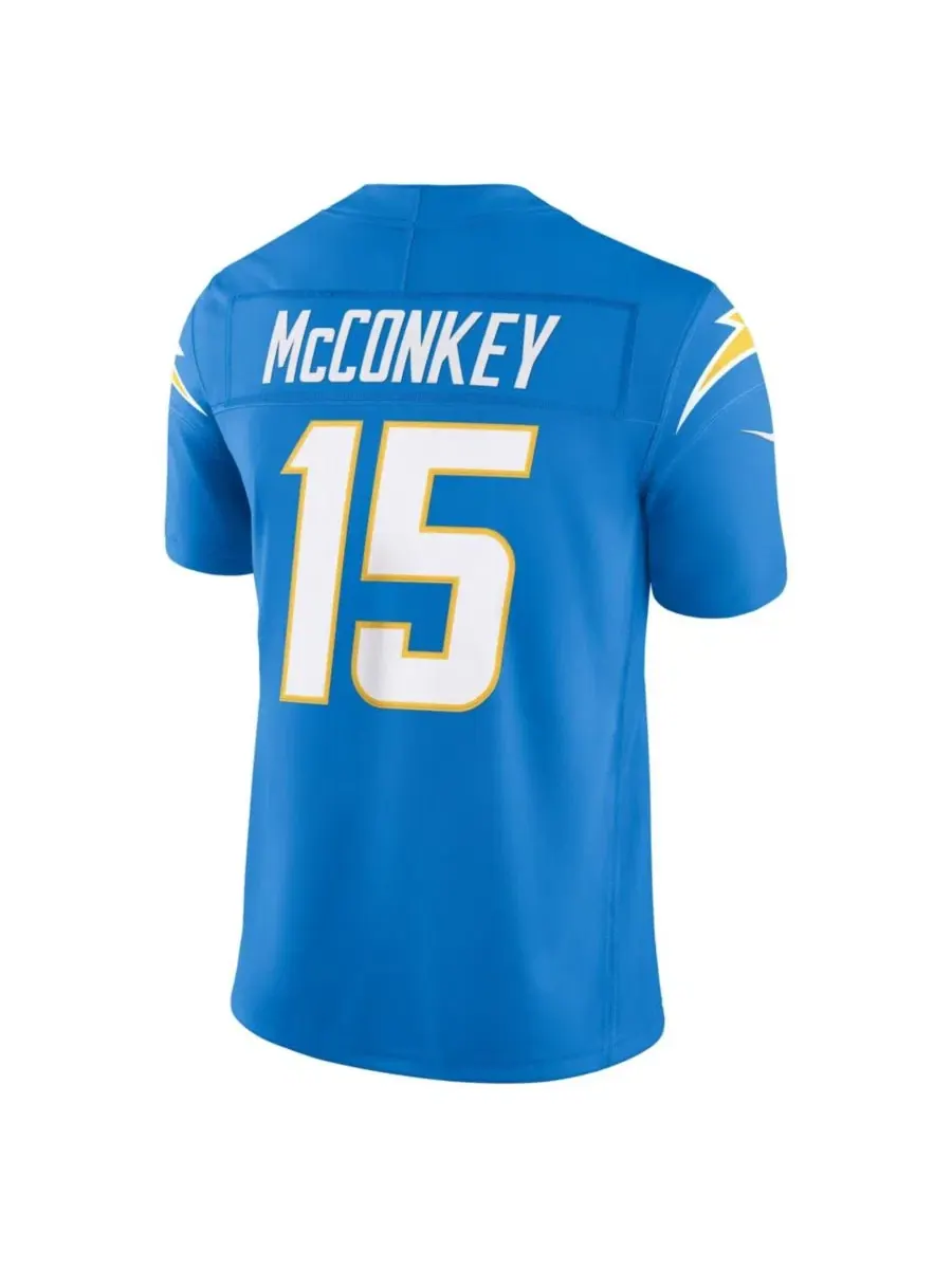 Мужская футболка с принтом Ladd McConkey Vapor F.U.S.E. Stitched Limited Jersey Nike — изображение 2 из 3, синий