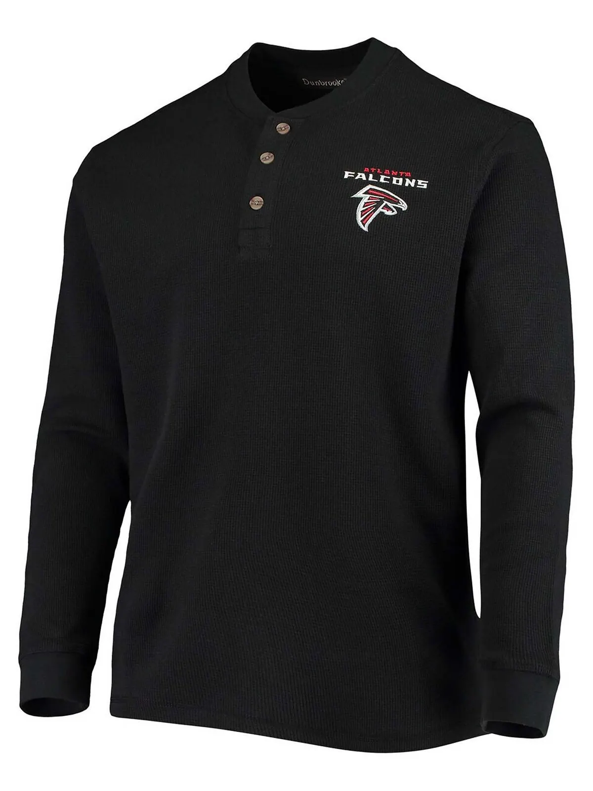 Мужская черная футболка с длинным рукавом atlanta falcons maverick thermal henley Dunbrooke — изображение 4 из 4, черный