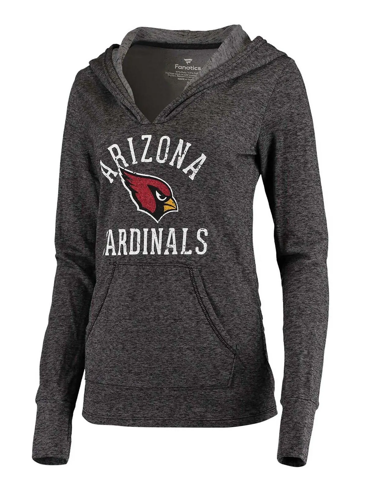 Женский черный пуловер с капюшоном Arizona Cardinals Doubleface Slub Fanatics — изображение 3 из 3