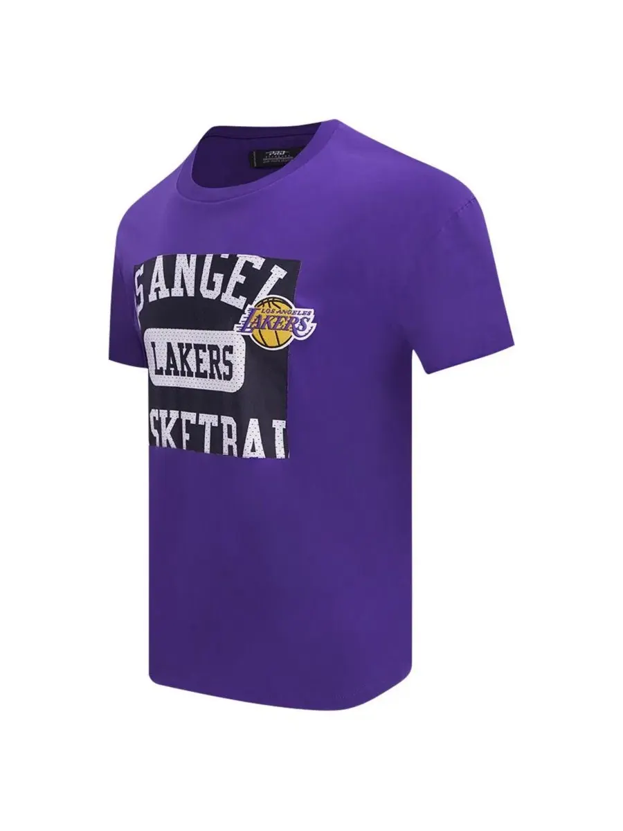 Мужская футболка с принтом Los Angeles Lakers Made To Play Drop Shoulder Pro Standard — изображение 2 из 4, фиолетовый