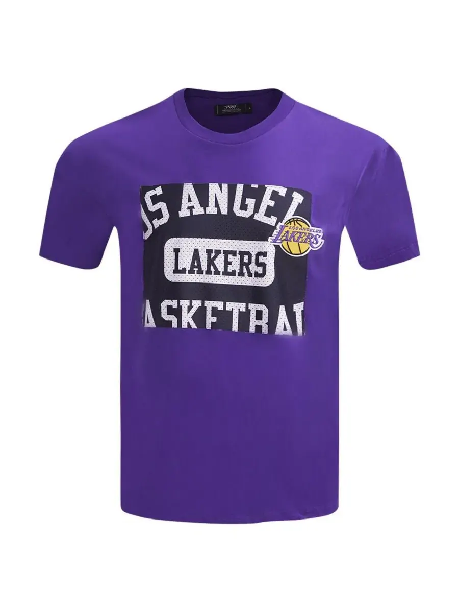 Мужская футболка с принтом Los Angeles Lakers Made To Play Drop Shoulder Pro Standard — изображение 4 из 4, фиолетовый