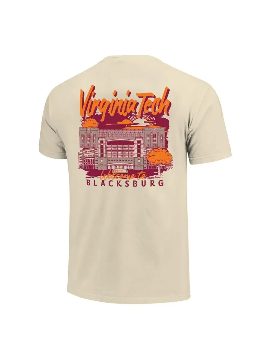 Футболка с длинным рукавом с принтом, Virginia Tech Hokies Hand-Drawn Campus Stack Image One — изображение 2 из 3, прозрачный