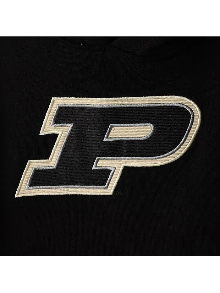 Женский черный пуловер с капюшоном Purdue Boilermakers Team с большим логотипом Stadium Athletic — изображение 3 из 4