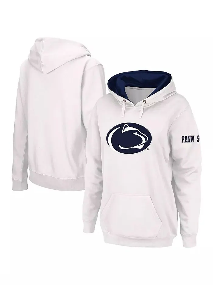 Женская белая толстовка с капюшоном Penn State Nittany Lions Team Big Logo Stadium Athletic — без цвета