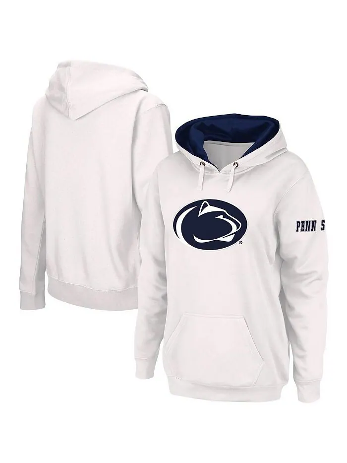 Женский белый пуловер с капюшоном и большим логотипом Penn State Nittany Lions Team Stadium Athletic — белый