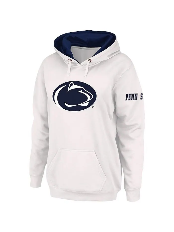 Женский белый пуловер с капюшоном и большим логотипом Penn State Nittany Lions Team Stadium Athletic — изображение 2 из 4