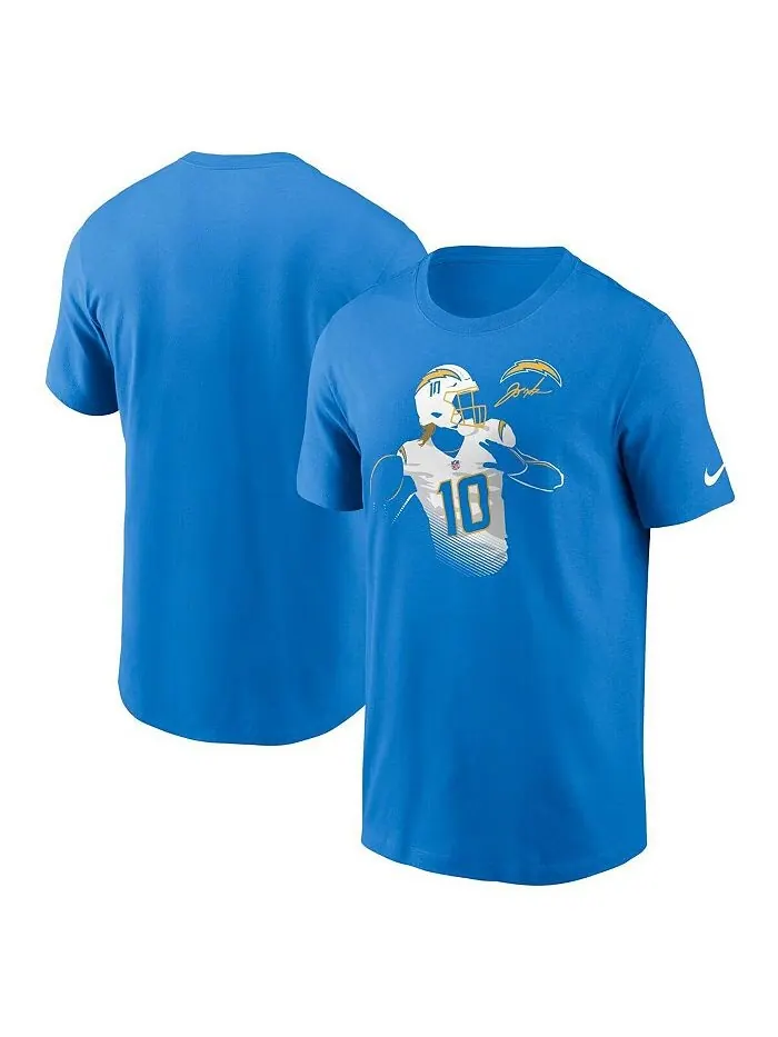 Мужская футболка с графическим рисунком Justin Herbert Powder Blue Los Angeles Chargers Player Nike — изображение 1 из 3
