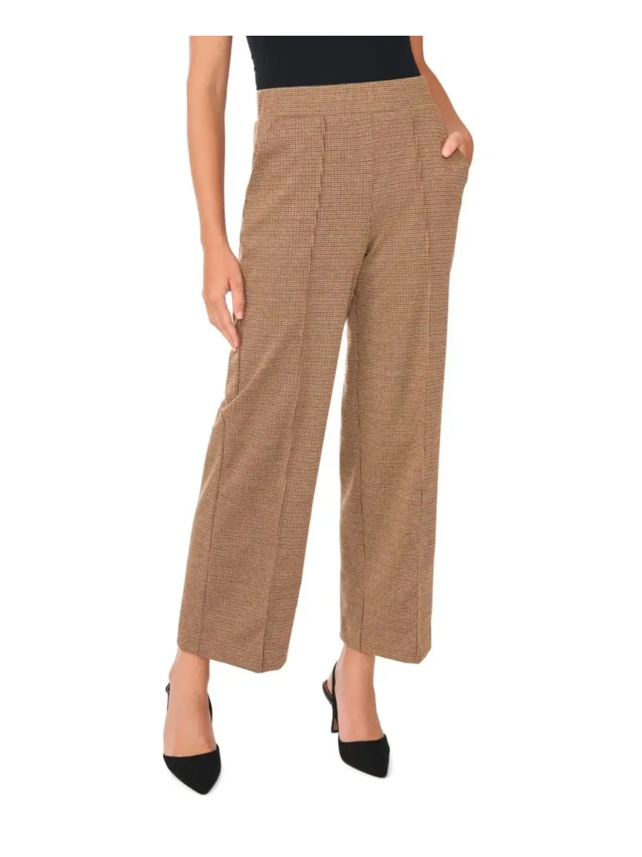Женские брюки с защипами и высокой посадкой Wide-Leg Vince Camuto, Fall Camel