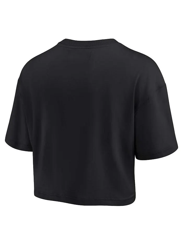Женская черная укороченная футболка Alabama Crimson Tide Super Soft Boxy Fanatics Signature — изображение 2 из 3, черный