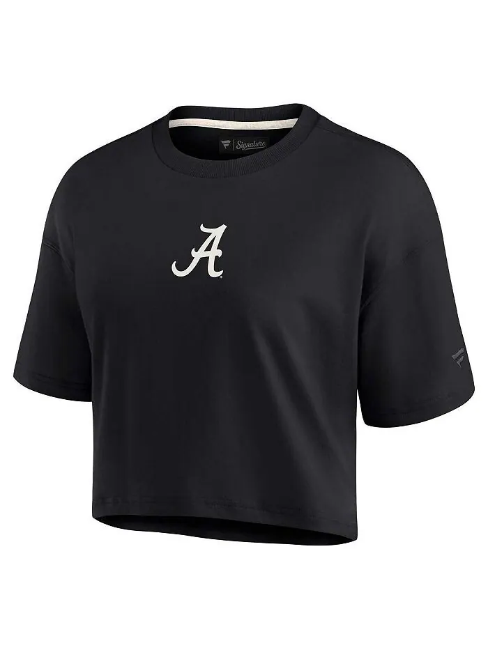 Женская черная укороченная футболка Alabama Crimson Tide Super Soft Boxy Fanatics Signature — изображение 3 из 3, черный