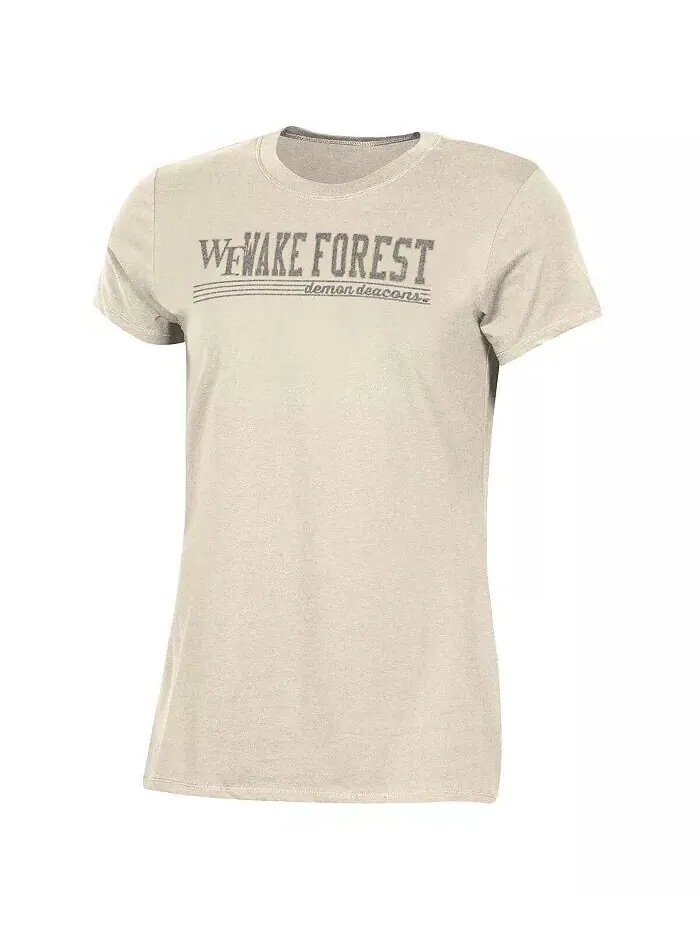 Женская кремовая футболка Wake Forest Demon Deacons Classic с эффектом потертости Champion — изображение 3 из 3
