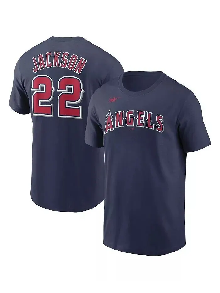 Мужская футболка Bo Jackson Navy California Angels Cooperstown Collection с именем и номером Nike — изображение 1 из 3