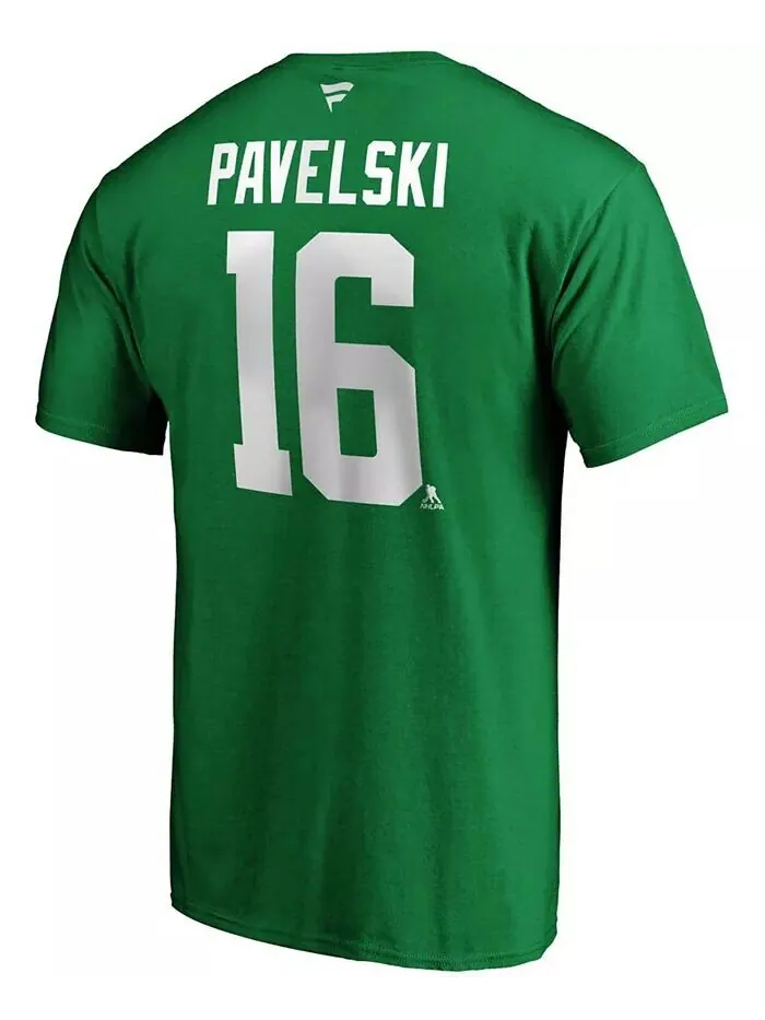 Мужская футболка с именем и номером игрока Joe Pavelski Kelly Green Dallas Stars Player Fanatics — изображение 3 из 3