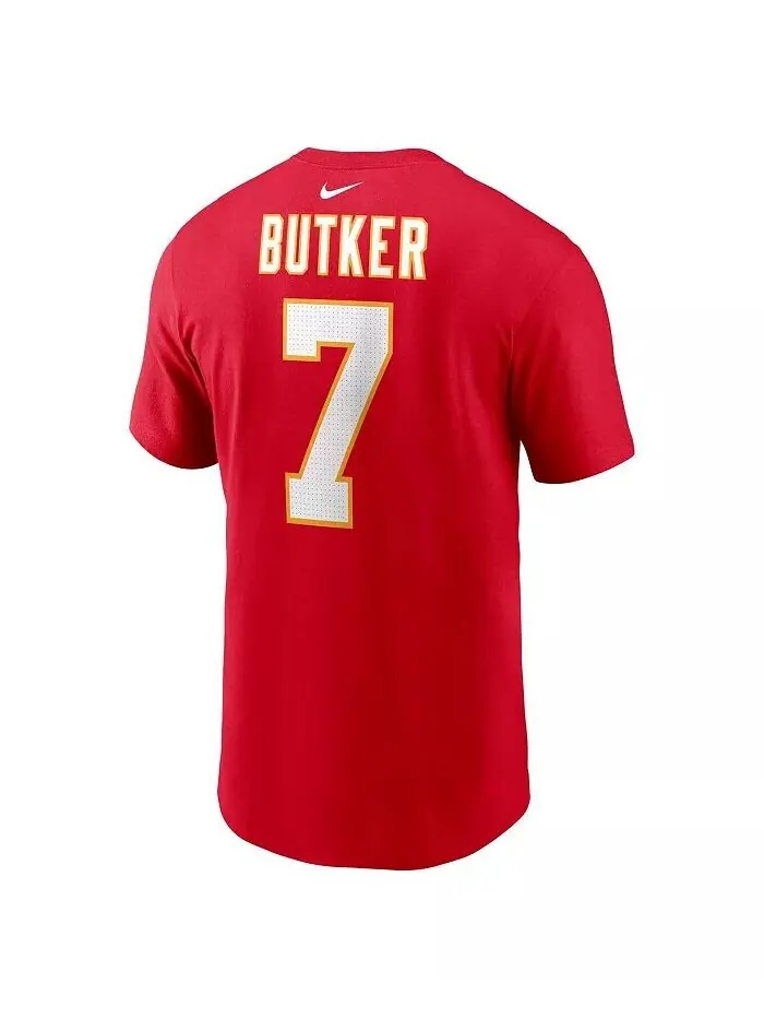 Мужская футболка Harrison Butker Red Kansas City Chiefs с именем и номером Nike — изображение 3 из 3