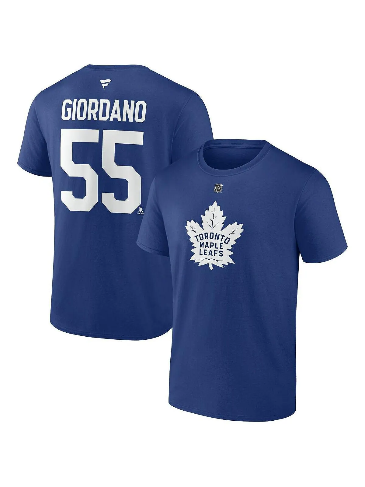 Мужская футболка mark giordano blue с надписью toronto maple leafs authentic stack name & number — изображение 1 из 2, синий