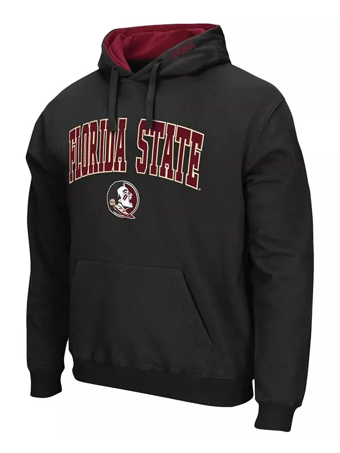 Мужская черная толстовка с капюшоном Florida State Seminoles Arch Logo 3.0 Colosseum — изображение 2 из 3
