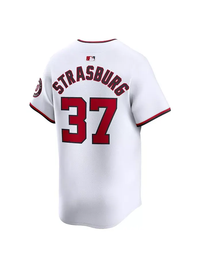 Мужская белая лимитированная игровая футболка Stephen Strasburg Washington Nationals Nike — изображение 2 из 3