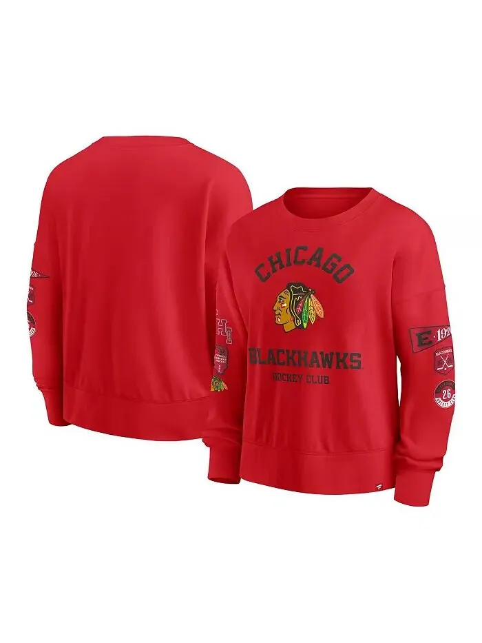 Женская красная толстовка Chicago Blackhawks Go Team Fanatics — изображение 1 из 3