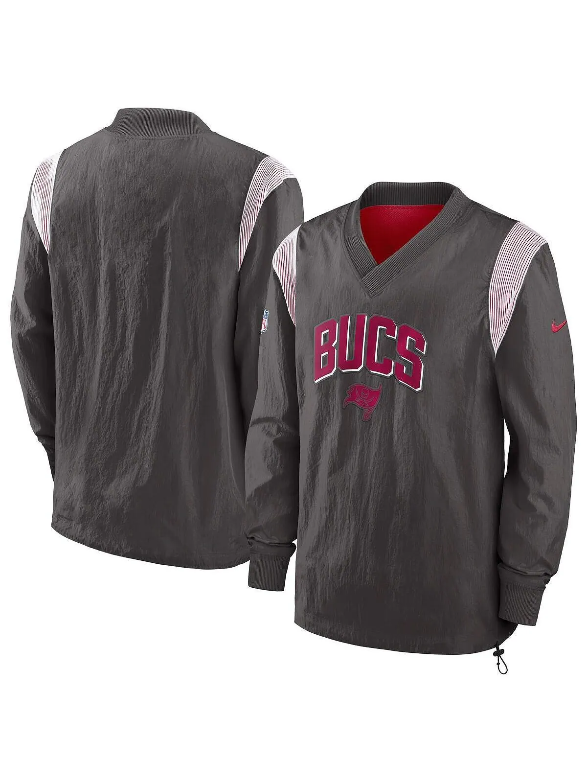 Мужская оловянная ветровка с v-образным вырезом и пуловером Tampa Bay Buccaneers Sideline Athletic