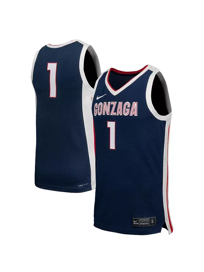 Мужская темно-синяя баскетбольная майка Gonzaga Bulldogs Replica Nike — изображение 1 из 3