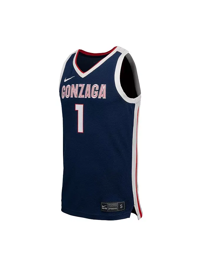 Мужская темно-синяя баскетбольная майка Gonzaga Bulldogs Replica Nike — изображение 2 из 3