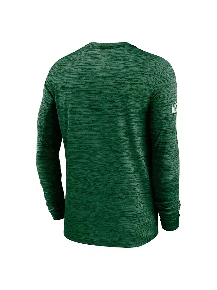 Мужская зеленая футболка New York Jets 2024 Sideline Velocity Performance с длинным рукавом Nike — изображение 3 из 3