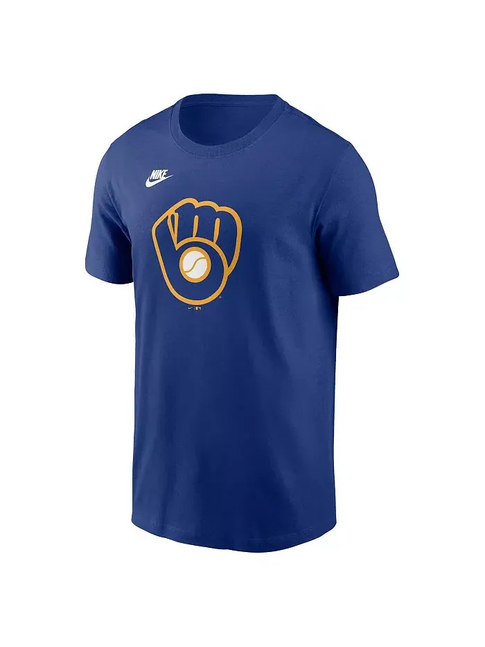 Мужская футболка с логотипом команды Milwaukee Brewers из коллекции Cooperstown Collection Nike — изображение 3 из 3