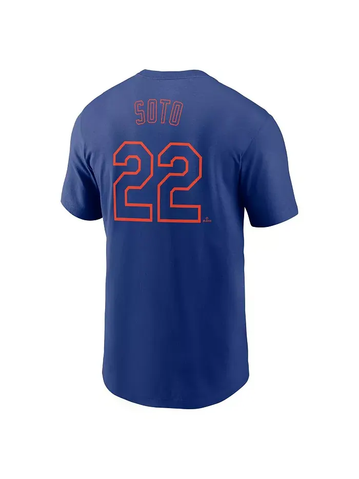 Мужская футболка Juan Soto Royal New York Mets Fuse с именем и номером Nike — изображение 2 из 3