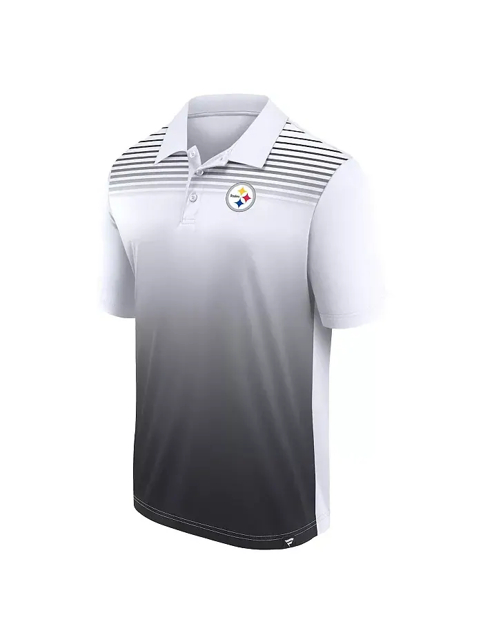 Мужская поло Pittsburgh Steelers Sandlot Game бело-черная Logo Athletic — изображение 2 из 3