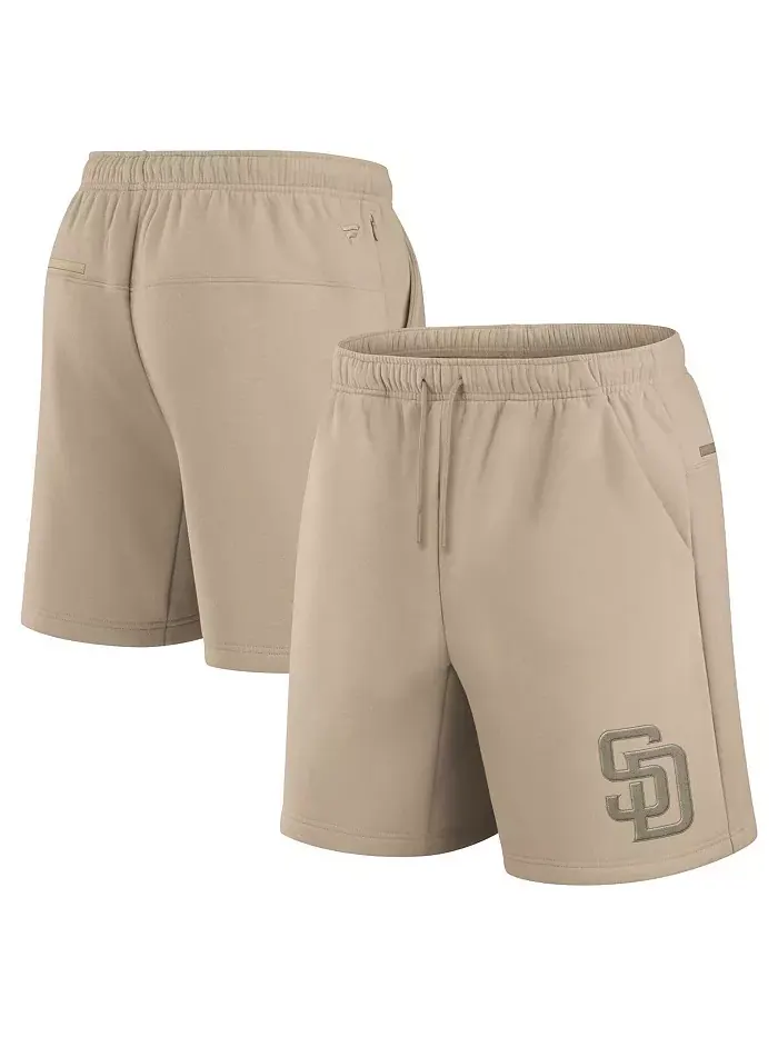 Мужские и женские мягкие флисовые шорты цвета хаки San Diego Padres Elements Fanatics — изображение 1 из 3