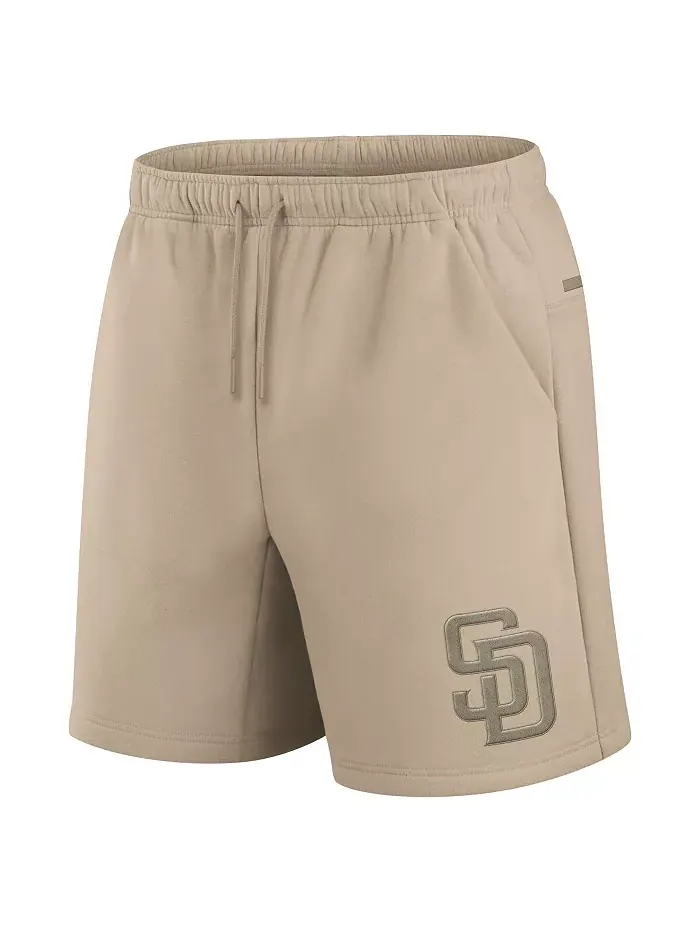 Мужские и женские мягкие флисовые шорты цвета хаки San Diego Padres Elements Fanatics — изображение 2 из 3