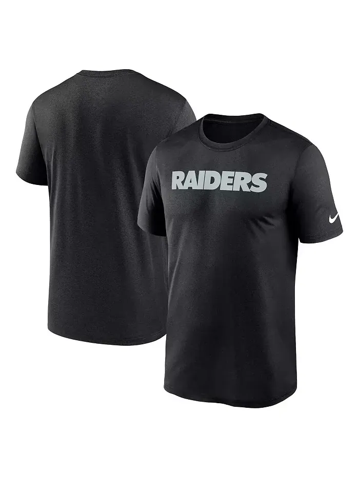 Мужская черная футболка Las Vegas Raiders Primetime Legend Wordmark Performance Nike — изображение 1 из 3