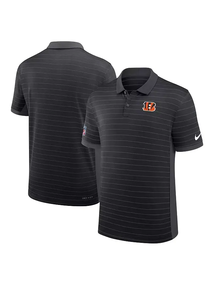 Мужская черная поло Cincinnati Bengals Sideline Victory Stripe Performance Nike — изображение 1 из 3