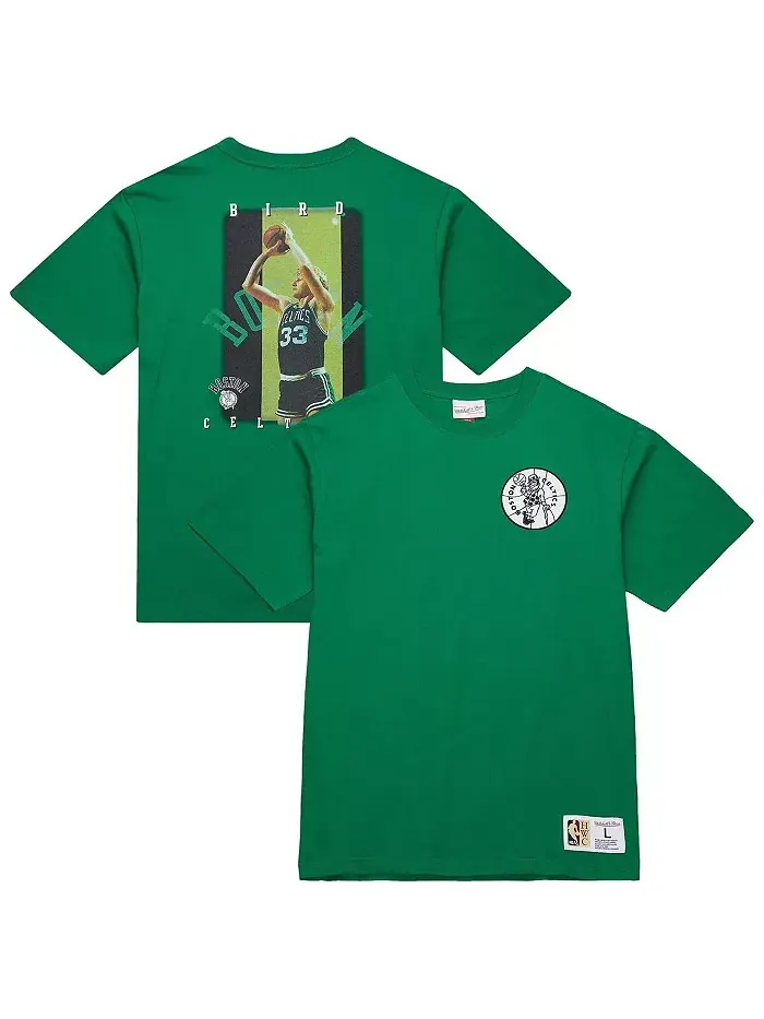 Мужская футболка Larry Kelly Green Boston Celtics Hardwood Classics NBA Legends Mitchell & Ness — изображение 1 из 3