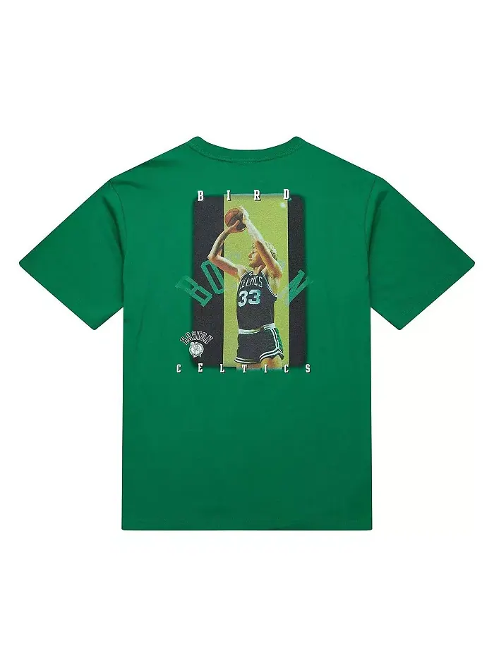 Мужская футболка Larry Kelly Green Boston Celtics Hardwood Classics NBA Legends Mitchell & Ness — изображение 2 из 3
