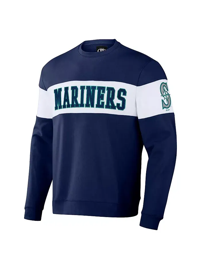Мужской поло-свитшот Darius Rucker Collection в полоску Seattle Mariners от Navy Fanatics — изображение 2 из 3